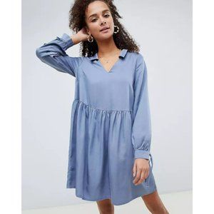 ASOS DESIGN Casual Collared Smock Mini Dress